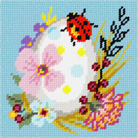 A70 Чарівниця Заготовка для вишивки бісером або нитками - Весняна писанка 15x15 см, страмін