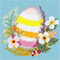 A71 Чарівниця Заготовка для вишивки бісером або нитками - Квітучий Великдень 15x15 см, страмін
