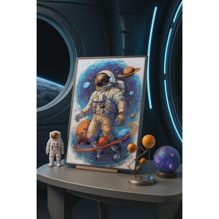 AB-962 Абрис Арт Набір для вишивки бісером - Космічний мандрівник 26x39 см, художнє полотно з малюнком (АВ-962)