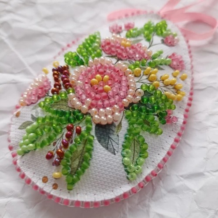 ABT-060 Абрис Арт Набір для вишивки бісером - Пасхальна зайка 5x15 см (художній холст)