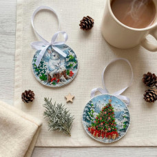 ABT-062 Абрис Арт Набір для вишивки бісером - Іграшка Біля ялинки 6,6x6,6 см (ABT-062)