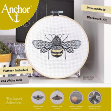 ABW0001 Anchor Набір для вишивки рахунковим хрестиком - Блекворк: Бжілка Blackwork: Bee 13x13 см, Aida 14
