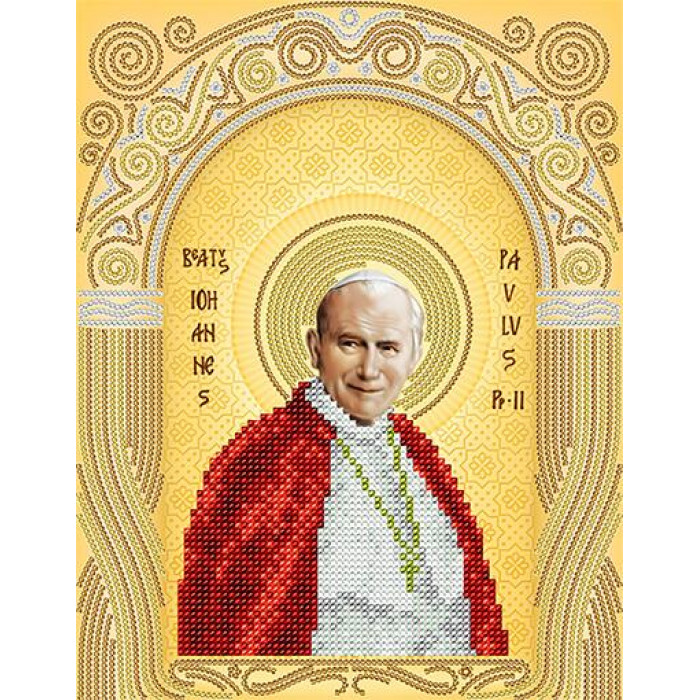АС4-157 Святий Іоанн Павелll .Папа Римський. А-строчка. Схема на тканині для вишивання бісером