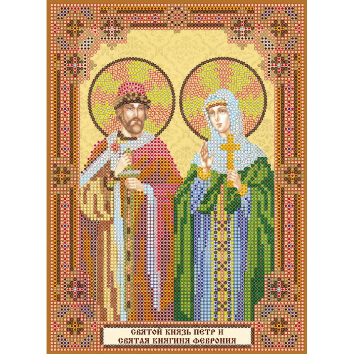 ACK-162 Святий князь Петро і свята княгиня Февронія. АбрисАрт. Схема на полотні для вишивання бісером