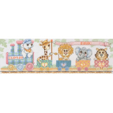 ACS11 Anchor Набір для вишивки рахунковим хрестиком - Потяг Train Birth Sampler 13x40 см, Aida 16