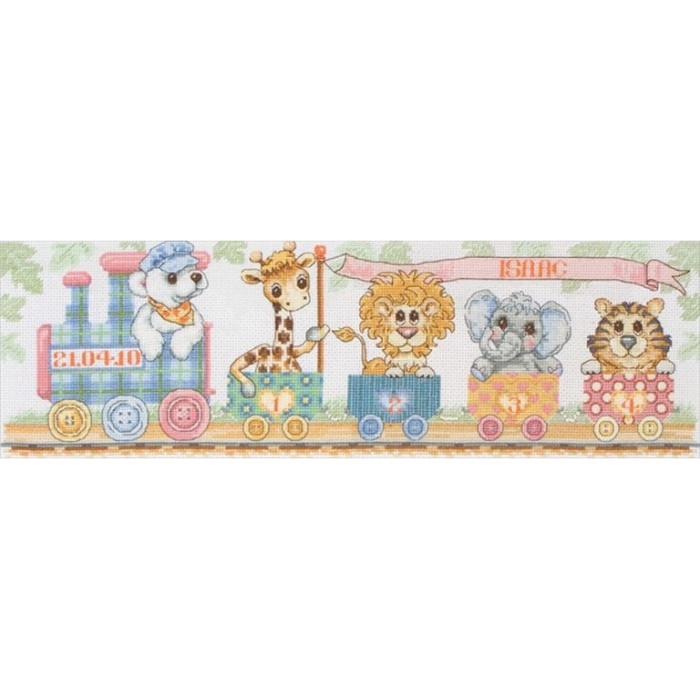 ACS11 Anchor Набір для вишивки рахунковим хрестиком - Потяг Train Birth Sampler 13x40 см, Aida 16