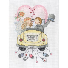 ACS15 Anchor Набір для вишивки рахунковим хрестиком - Молодята Just Married 24x18 см, Aida 16