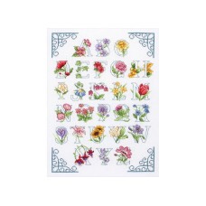 ACS20 Anchor Набір для вишивки рахунковим хрестиком - Квітковий алфавіт Floral Alphabet 39x27 см, Aida 16