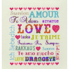 ACS46 Anchor Набір для вишивки рахунковим хрестиком - Кохання Love Sampler 24x20 см, Aida 16