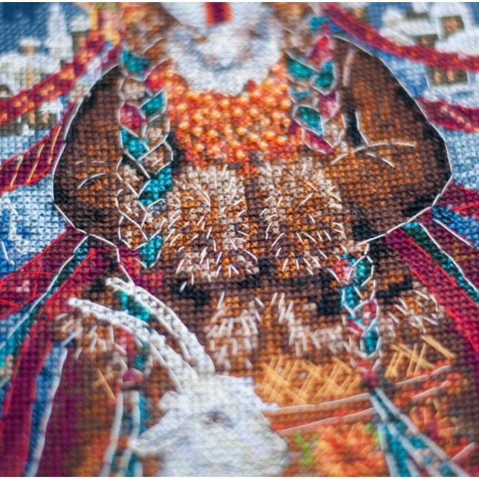 AH-314 Абрис Арт Набір для вишивки рахунковим хрестиком - Зимова мотанка 19x27 см