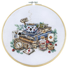 AH-320 Абрис Арт Набір для вишивки рахунковим хрестиком - Божевільне чаювання 17x18 см, Aida14