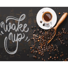 AH1171-19 Strateg Картина за номерами - Wake up 40x50 см (на чорному фоні, Стратег)