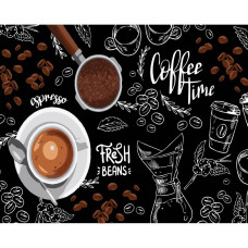 AH1172-12 Strateg Картина за номерами - Час кави 40x50 см (на чорному фоні, Стратег)