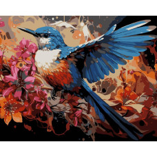 AH1202-17 Strateg Картина за номерами - Маленька пташка 40x50 см (на чорному фоні, Стратег)