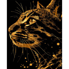 AH1211-8 Strateg Картина за номерами - Бенгальський кіт 40x50 см (на чорному фоні, Стратег)