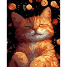 AH1216-17 Strateg Картина за номерами - Руде кошеня 40x50 см (на чорному фоні, Стратег)