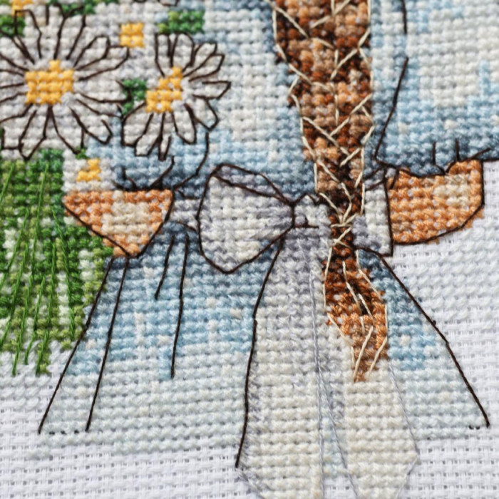 AHM-099 Абрис Арт Набір для вишивки рахунковим хрестиком - Ромашки для неї 15x15 см, Aida14