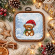 AHME001 Абрис Арт Набір для вишивки рахунковим хрестиком - Магія зими 10x10 см, Aida14 (канва з фоном)