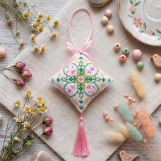 AHT-006 Абрис Арт Набір для вишивки рахунковим хрестиком - Іграшка Різдвяна радість, 7,7x7,7 см
