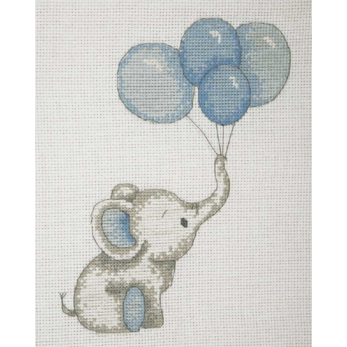 AK31 Anchor Набір для вишивки рахунковим хрестиком - Повітряні кулі хлопчик Boy Balloons 20x16 см, Aida 14