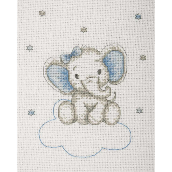 AK34 Anchor Набір для вишивки рахунковим хрестиком - Слоник хлопчик Boy Elephant 20x16 см, Aida 14