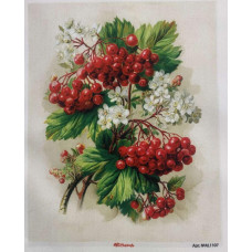 AL1107 Alisena Принт під вишивку стрічками та гладдю - Калина 19x24 см, габардин