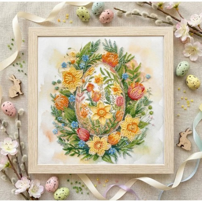 AMB-135 Абрис Арт Набір для вишивки бісером - Символ Великодня 20x20 см (художній холст)