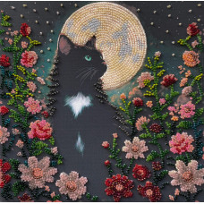 AMB-136 Абрис Арт Набір для вишивки бісером - Не спиться 20x20 см (художній холст)