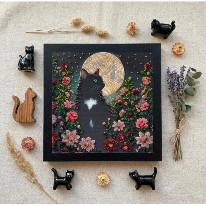 AMB-136 Абрис Арт Набір для вишивки бісером - Не спиться 20x20 см (художній холст)