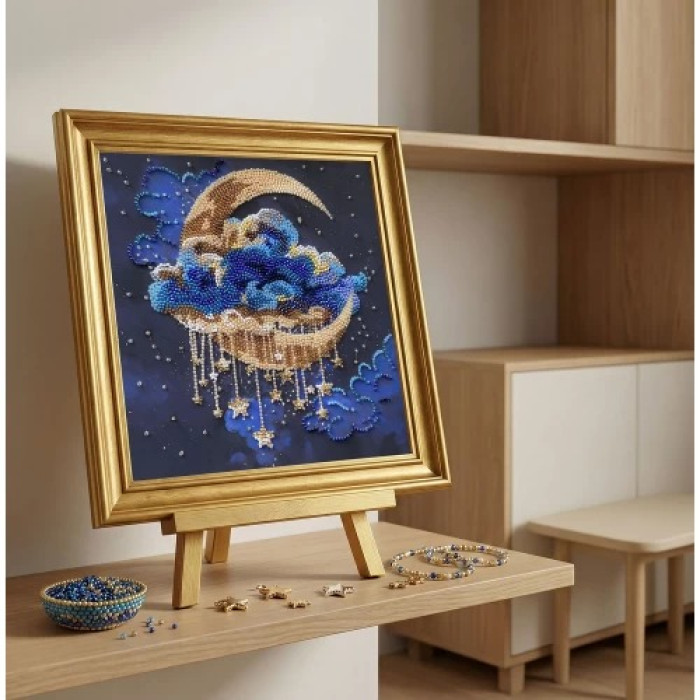 AMB-138 Абрис Арт Набір для вишивки бісером - Колиска зоряних снів 20x20 см (художній холст)