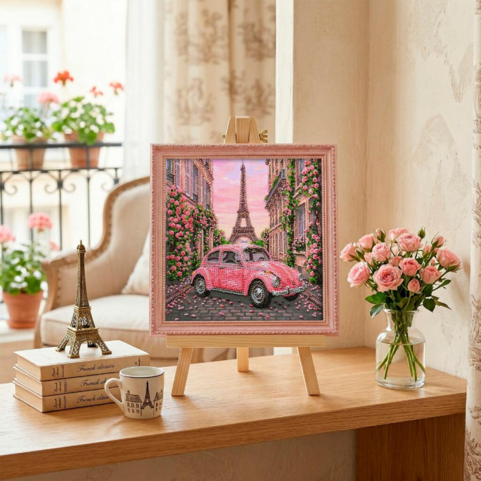 AMB-141 Абрис Арт Набір для вишивки бісером - Життя в рожевому кольорі 20x20 см (художній холст)