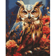 AMC20149 Ideyka Алмазна мозаїка - Лісовий пугач, 40x50 см (круглі, без підрамника, АМС20149) ©art_selena_ua