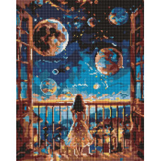 AMC20161 Ideyka Алмазна мозаїка - Мрійлива ніч, 40x50 см (круглі, без підрамника, АМС20161) ©art_selena_ua