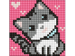 AMG1051 Сірий пухнастик, 9х9 см, 2 шт. Ideyka. Набір магнітів алмазного живопису