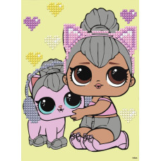 AML1206 Ideyka Алмазна мозаїка - LOL Surprise! Kitty Queen With Kitty Kitty 15х20 см (круглі, без підрамника)