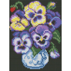 AMM1006 Ideyka Алмазна мозаїка без підрамника - Братки, 15x20 см (квадратні,повна), (Ідейка AMM1006)