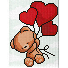AMM1011 Ideyka Алмазна мозаїка без підрамника - Чарівне ведмежатко, 15x20 см (круглі,повна), (Ідейка AMM1011)