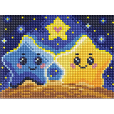 AMM1018 Ideyka Алмазна мозаїка без підрамника - Закохані зірки, 15x20 см (круглі,повна), (Ідейка AMM1018)