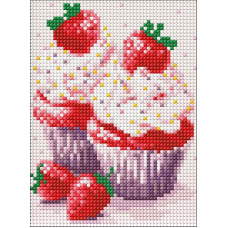 AMM1019 Ideyka Алмазна мозаїка без підрамника - Апетитний десерт, 15x20 см (круглі,повна), (Ідейка AMM1019)