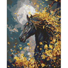 AMO20020 Ideyka Алмазна мозаїка - Кінь і вітер 40х50 см (круглі, на підрамнику, АМО-20020) ©art_selena_ua