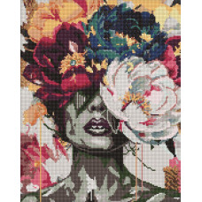 AMO20046 Ideyka Алмазна мозаїка - Мрійливі півонії 40х50 см (круглі, на підрамнику, АМО-20046) ©art_selena_ua