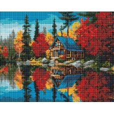 AMO20052 Ideyka Алмазна мозаїка - Барви над водою 40х50 см (круглі, на підрамнику, АМО-20052) ©art_selena_ua