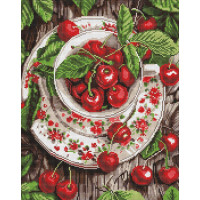 AMO20091 Ideyka Алмазна мозаїка - Свіжість вишні 40x50 см (круглі, на підрамнику, AMO20091) ©art_selena_ua