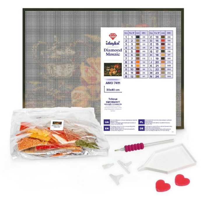 AMO20102 Ideyka Алмазна мозаїка - Gorjuss. Carrots 30x40 см (круглі, на підрамнику, AMO20102)