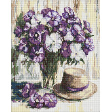 AMO20174 Ideyka Алмазна мозаїка - Квітковий натюрморт 40x50 см (круглі, на підрамнику, AMO20174) ©art_selena_ua