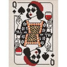 AMO20176 Ideyka Алмазна мозаїка - Карта королеви 30х40 см (круглі, на підрамнику, AMO20219) ©art_selena_ua