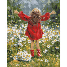 AMO20200 Ideyka Алмазна мозаїка - Ромашки для серця 40x50 см (круглі, на підрамнику, AMO20200) ©art_selena_ua