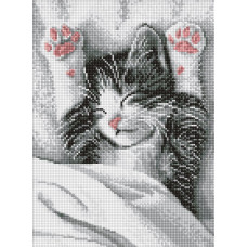 AMO20204 Ideyka Алмазна мозаїка - Муркотливий ранок 30x40 см (круглі, на підрамнику, AMO20204) ©art_selena_ua