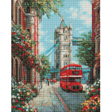 AMO20248 Ideyka Алмазна мозаїка - Квітучий Лондон 40x50 см (круглі, на підрамнику, AMO20248) ©art_selena_ua