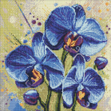 AMO20275 Ideyka Алмазна мозаїка - Ніжна орхідея 40x40 см (круглі, на підрамнику, AMO20275) ©art_selena_ua